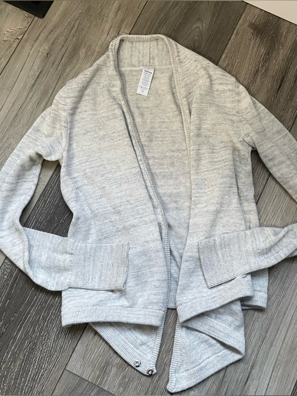 Ivivva Light Gray Open-Front Knit Cardigan